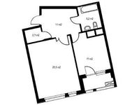 Планировка 1-комнатной квартиры, 58,4 м2