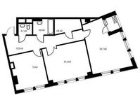Планировка 2-комнатной квартиры, 88,8 м2