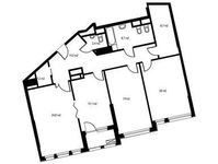 Планировка 3-комнатной квартиры, 120,5 м2