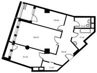 Планировка 2-комнатной квартиры, 88,7 м2