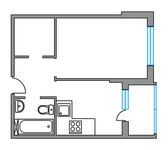Планировка 1-комнатной квартиры, 35,4 м2