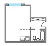 Планировка квартиры студии, 27 м2