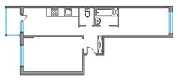 Планировка 2-комнатной квартиры, 54,5 м2
