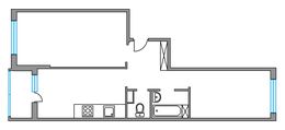 Планировка 2-комнатной квартиры, 58,8 м2