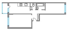 Планировка 2-комнатной квартиры, 54,1 м2
