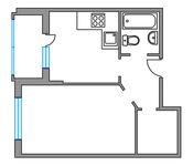 Планировка 1-комнатной квартиры, 39,8 м2