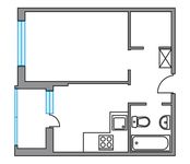 Планировка 1-комнатной квартиры, 35,1 м2