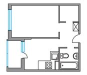 Планировка 1-комнатной квартиры, 34,8 м2