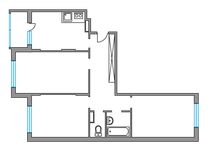 Планировка 3-комнатной квартиры, 71,4 м2