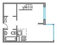 Планировка 1-комнатной квартиры, 55,8 м2