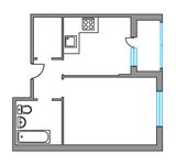 Планировка 2-комнатной квартиры, 56 м2