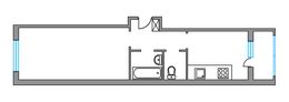 Планировка 1-комнатной квартиры, 40 м2