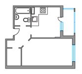 Планировка 1-комнатной квартиры, 39,1 м2