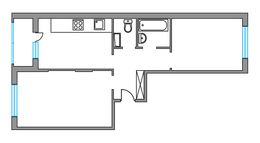 Планировка 2-комнатной квартиры, 54,8 м2