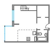 Планировка квартиры студии, 51 м2