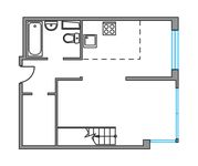 Планировка квартиры студии, 50 м2