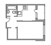 Планировка 1-комнатной квартиры, 33 м2