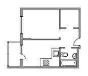 Планировка 1-комнатной квартиры, 51 м2