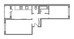 Планировка 2-комнатной квартиры, 51 м2