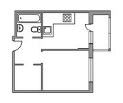 Планировка 1-комнатной квартиры, 32 м2