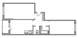 Планировка 2-комнатной квартиры, 60,6 м2