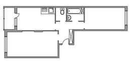 Планировка 2-комнатной квартиры, 57,5 м2