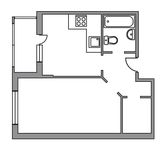 Планировка 1-комнатной квартиры, 39 м2