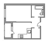 Планировка 1-комнатной квартиры, 37 м2