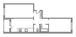 Планировка 2-комнатной квартиры, 61 м2
