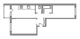 Планировка 2-комнатной квартиры, 54 м2
