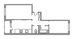 Планировка 2-комнатной квартиры, 51 м2
