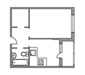 Планировка 1-комнатной квартиры, 34 м2