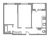 Планировка 2-комнатной квартиры, 52,9 м2