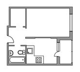 Планировка 1-комнатной квартиры, 33 м2