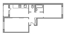 Планировка 2-комнатной квартиры, 55 м2