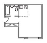 Планировка квартиры студии, 26 м2