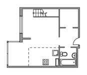 Планировка квартиры студии, 51 м2