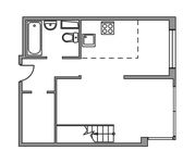 Планировка квартиры студии, 50 м2