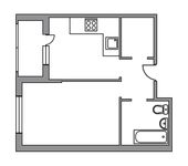 Планировка 1-комнатной квартиры, 36 м2