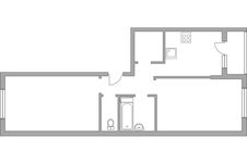 Планировка 2-комнатной квартиры, 57 м2