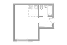 Планировка квартиры студии, 27 м2