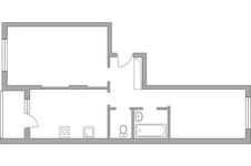 Планировка 2-комнатной квартиры, 51,7 м2