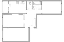 Планировка 3-комнатной квартиры, 71,5 м2