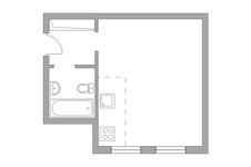 Планировка квартиры студии, 28,1 м2