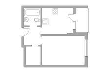 Планировка 1-комнатной квартиры, 33,1 м2