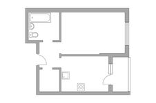 Планировка 1-комнатной квартиры, 35,1 м2