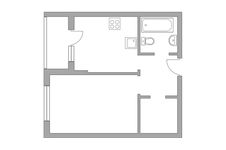 Планировка 1-комнатной квартиры, 34 м2