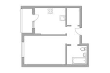 Планировка 1-комнатной квартиры, 38 м2