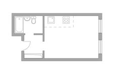 Планировка квартиры студии, 23,7 м2