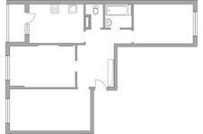 Планировка 3-комнатной квартиры, 71,1 м2